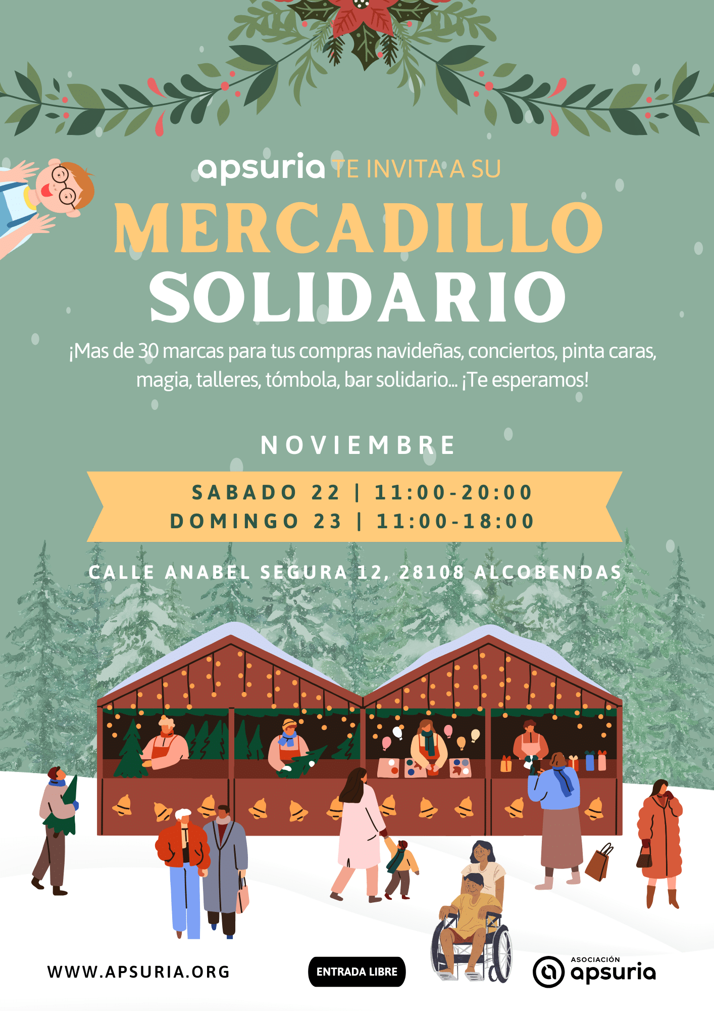 Mercadillo solidario de Navidad de Apsuria 2025