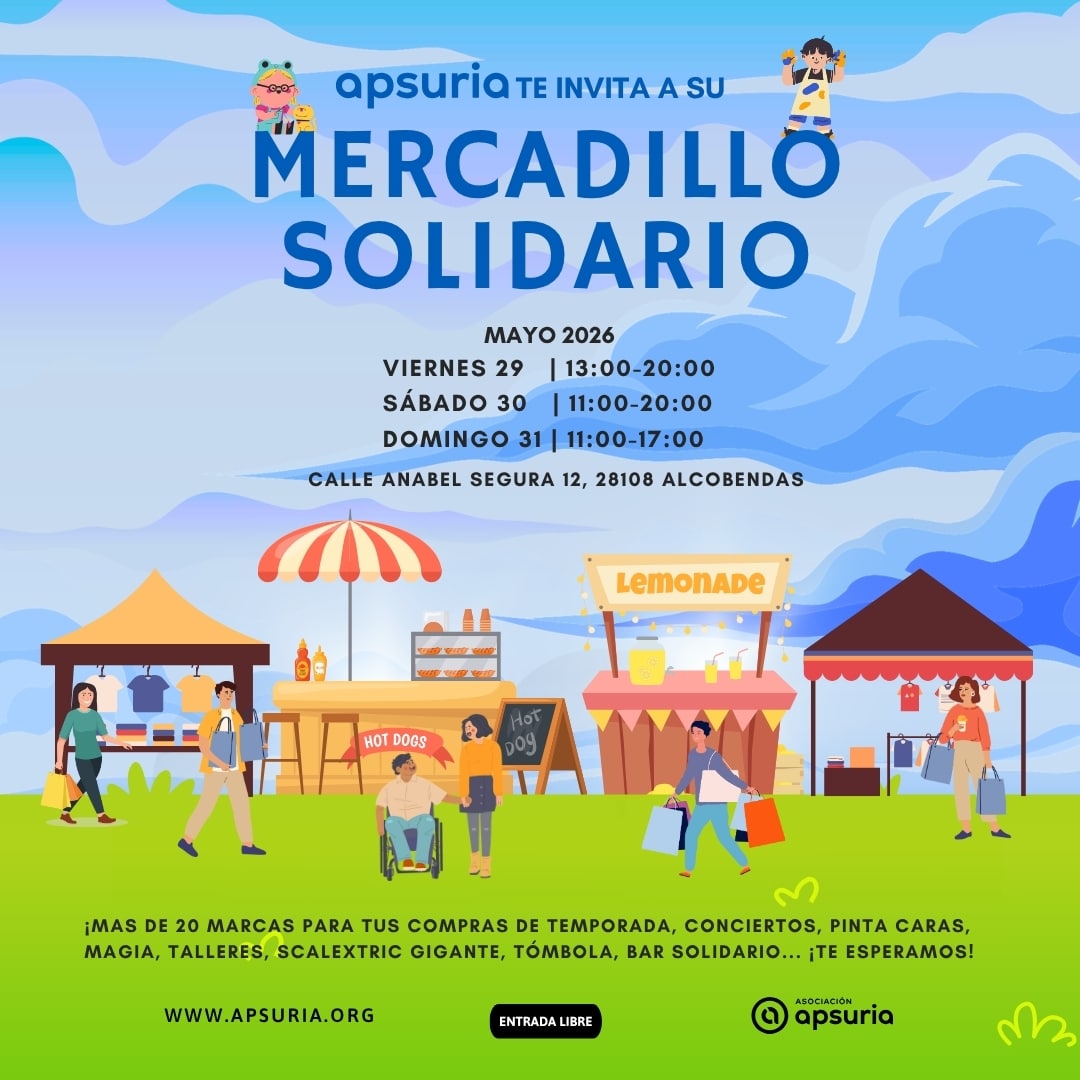 Mercadillo Solidario de Primavera de Apsuria 2026: un plan para toda la familia en Alcobendas